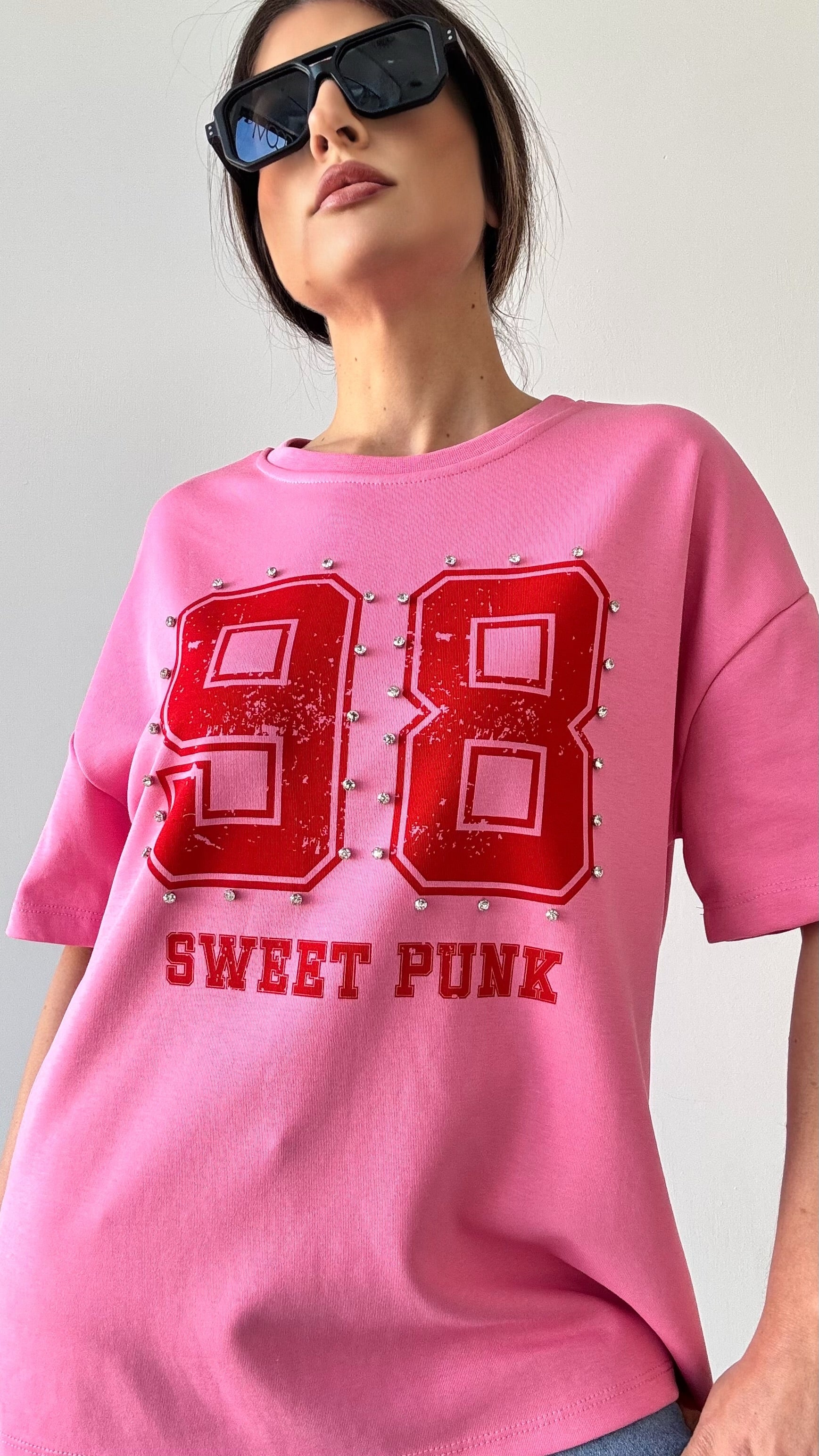 MAGLIA T SHIRT ROSA SWEET PUNK BY LUMINA