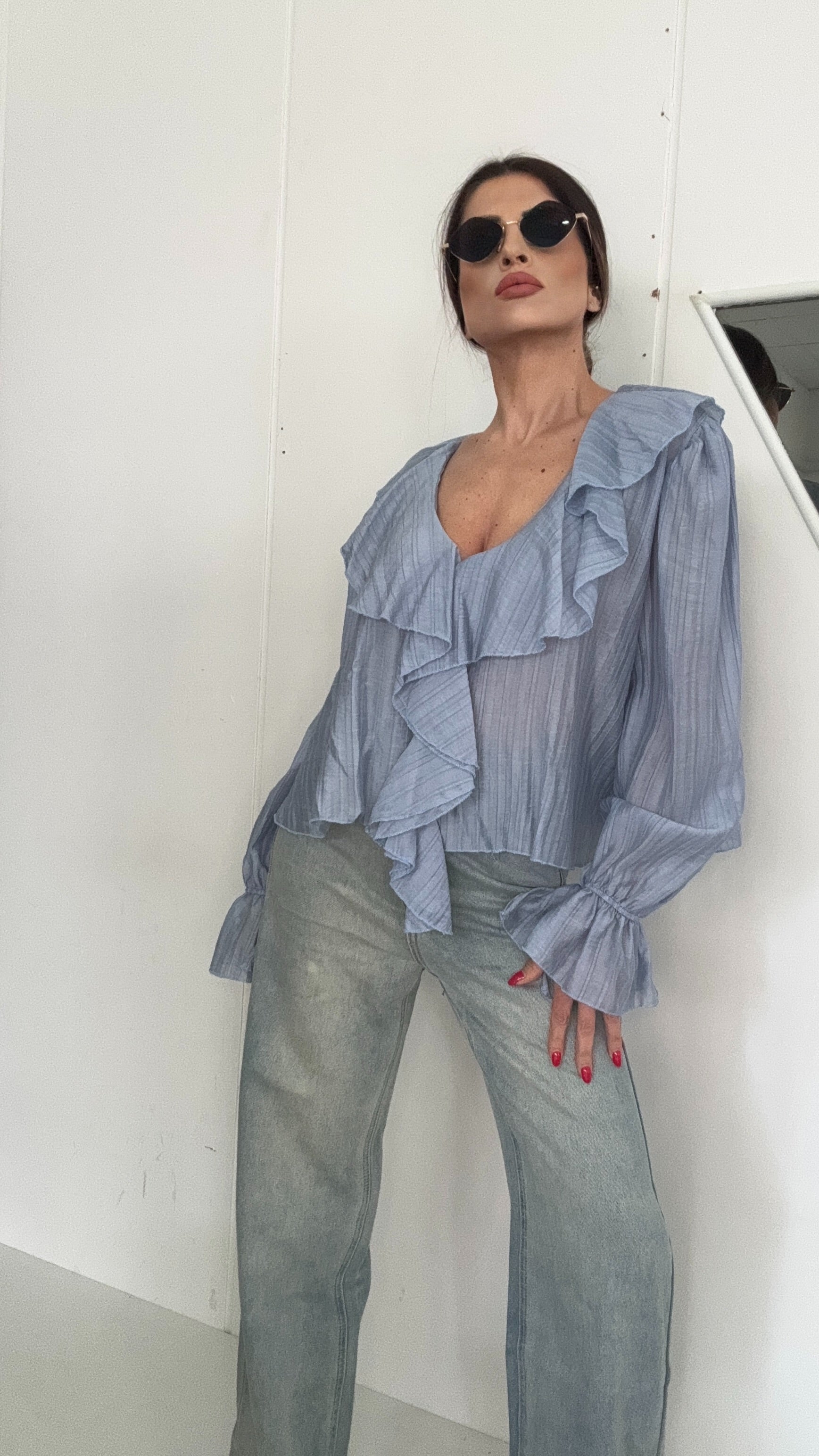 BLUSA CELESTE POLVERE 131