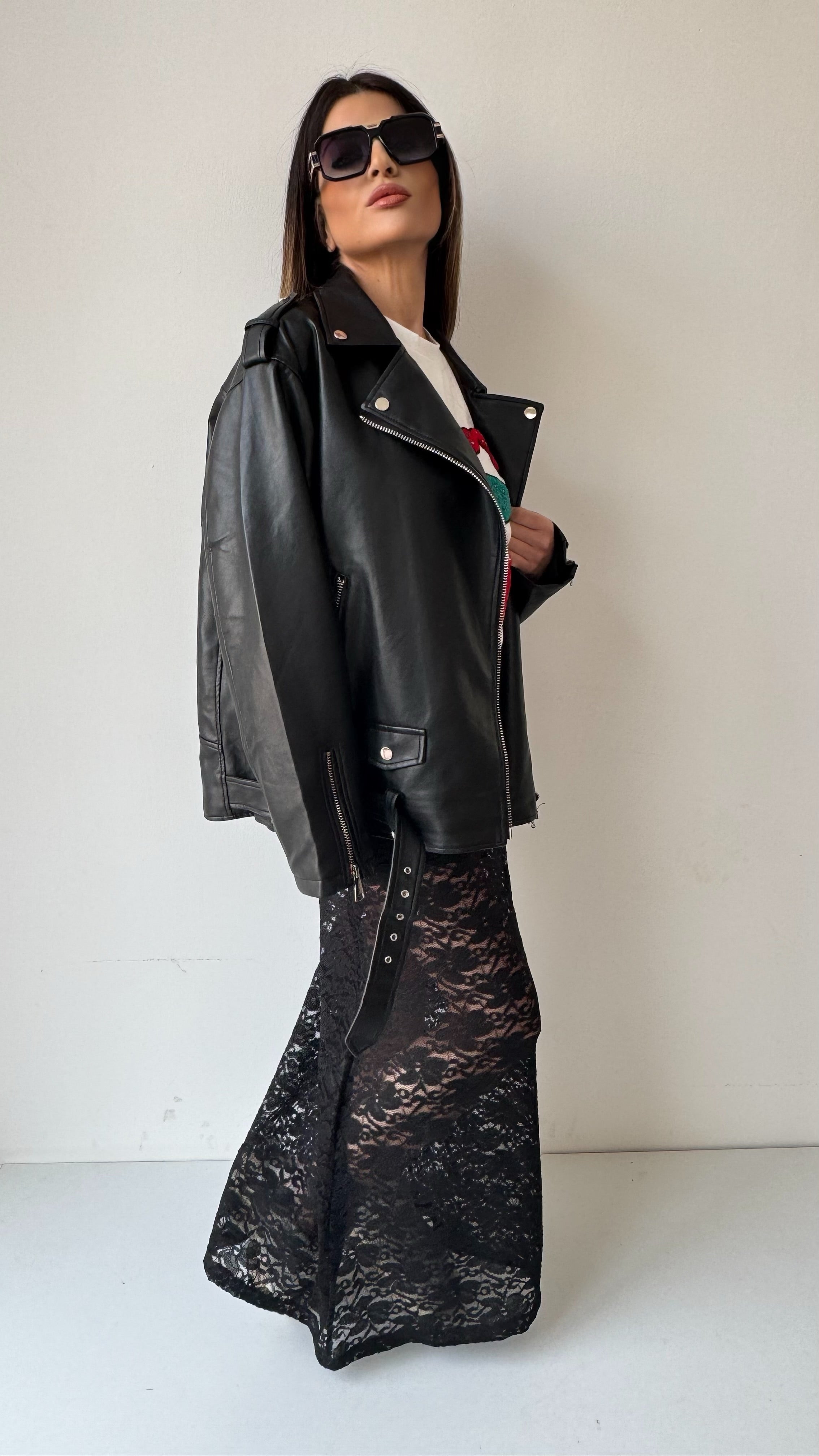 GONNA IN PIZZO SISSY NERO