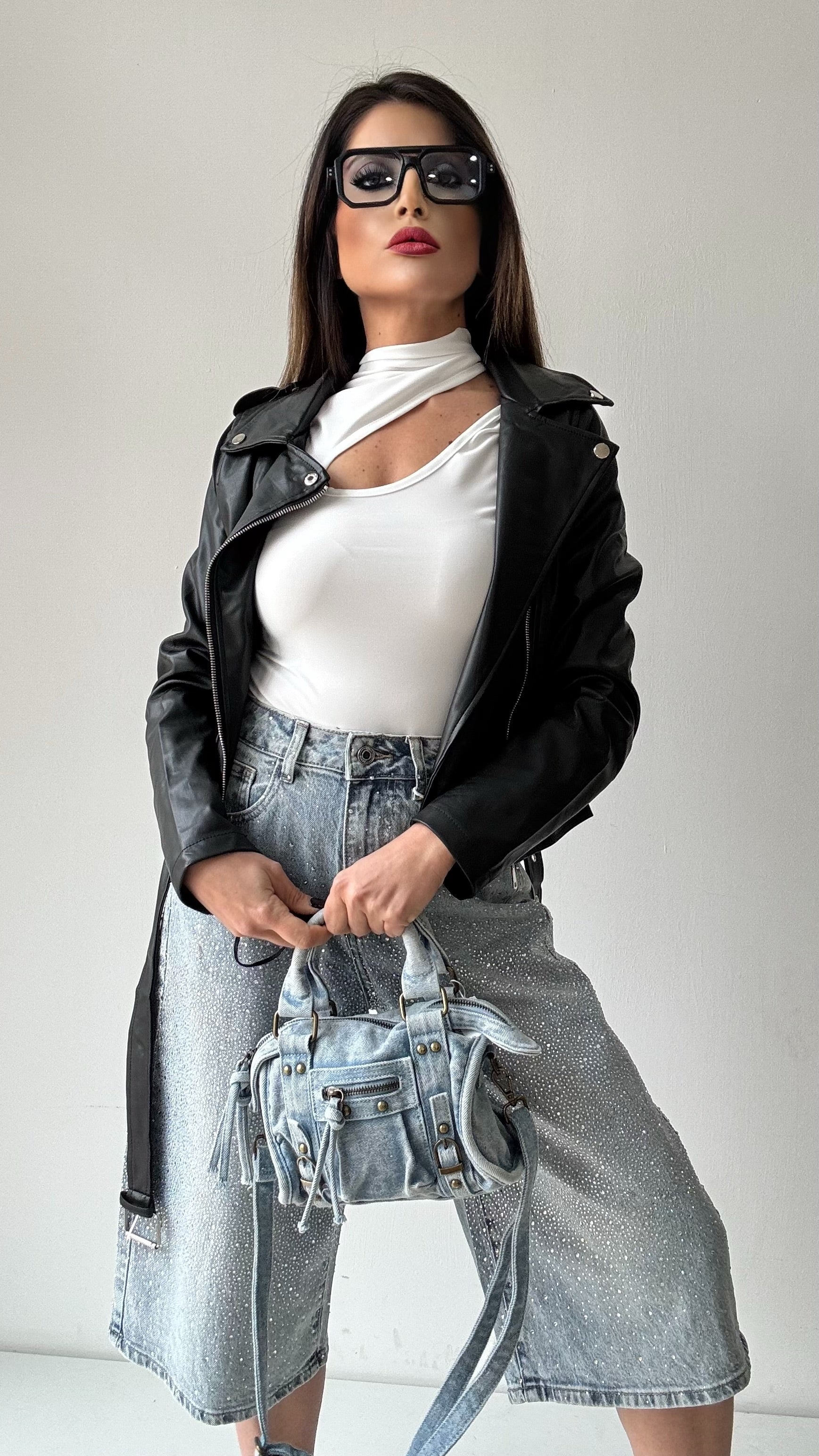 BERMUDA IN JEANS BRILLANTINATO  ROMY 1211