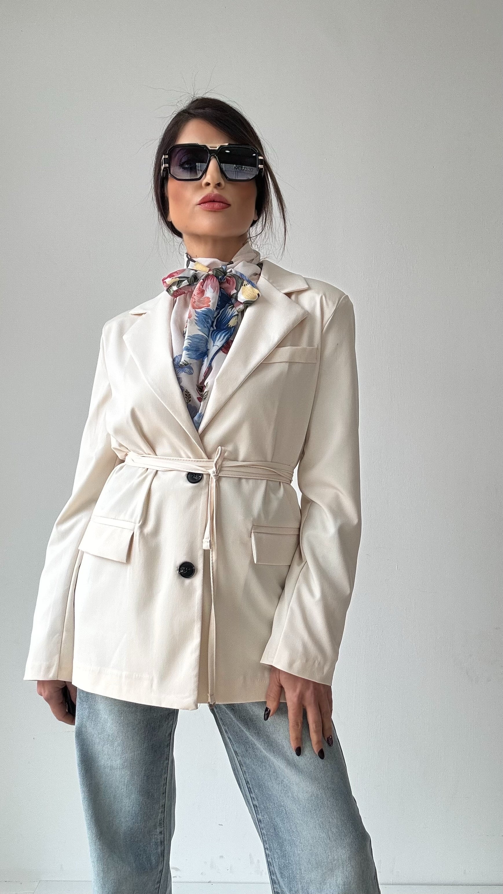 BLAZER  LAZZA GIACCA  CON CINTURINA OVERSIZE