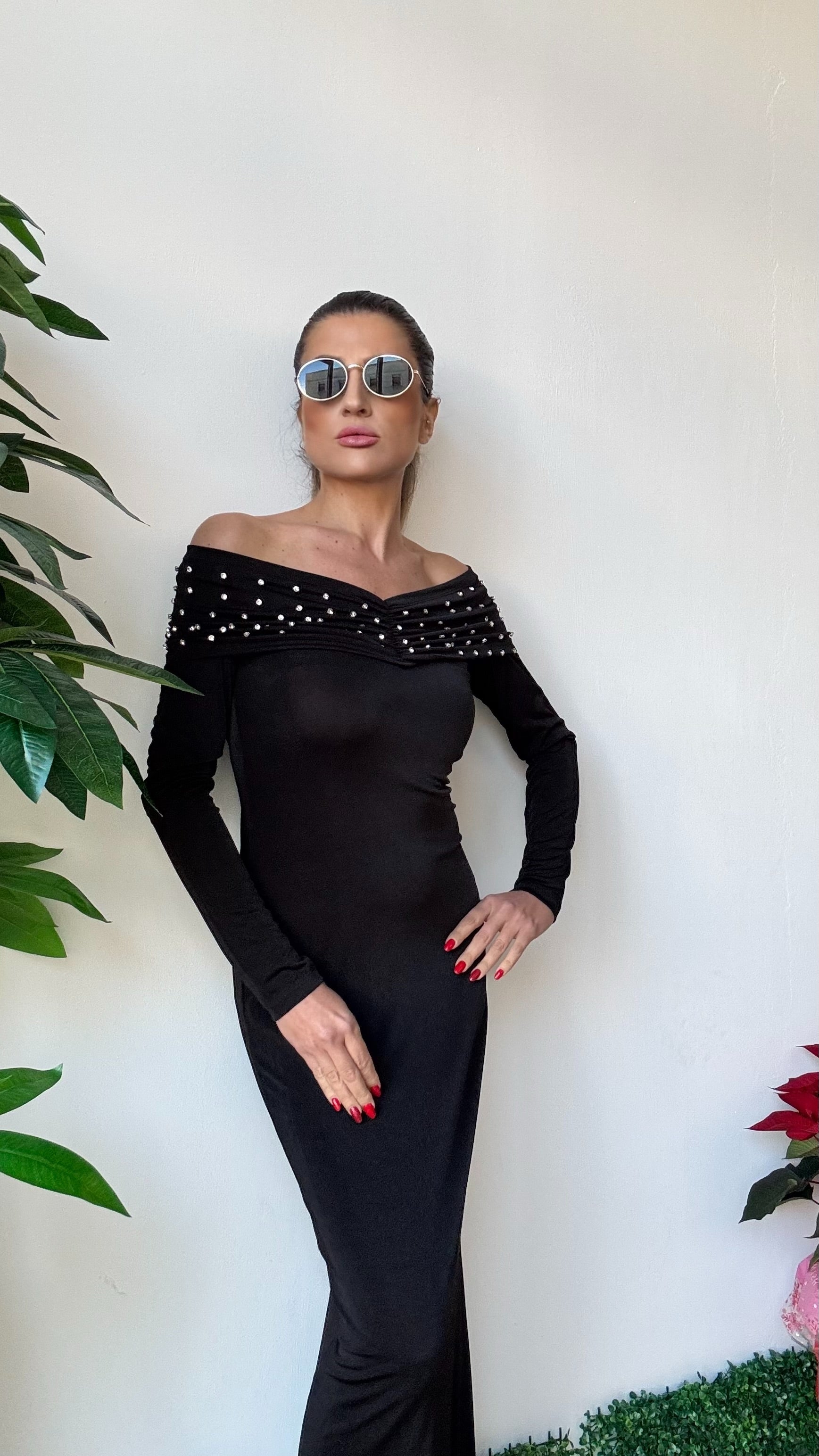 ABITO STRASS LUNGO LUMINA