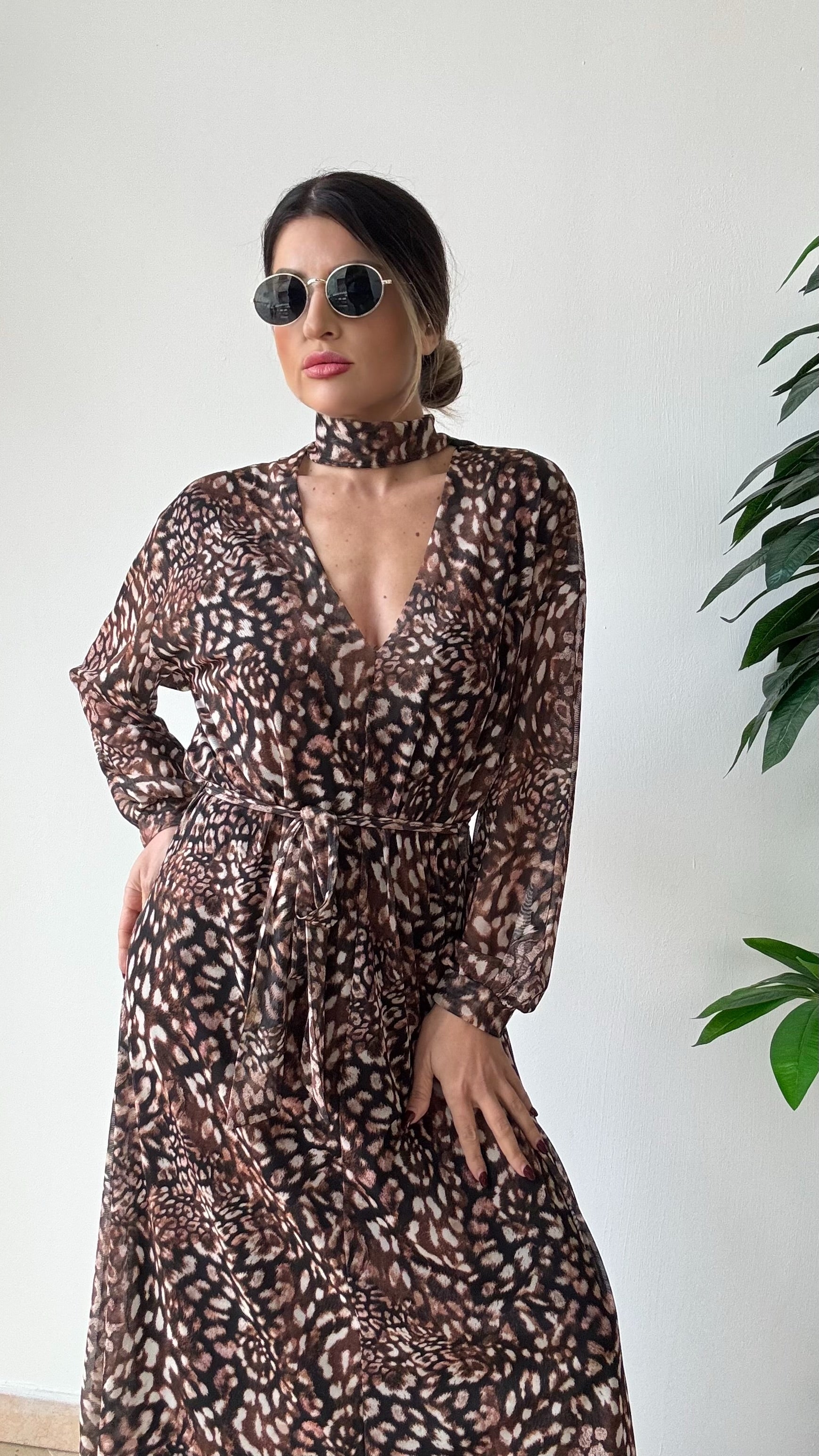 ABITO LUNGO LUMINA ANIMALIER