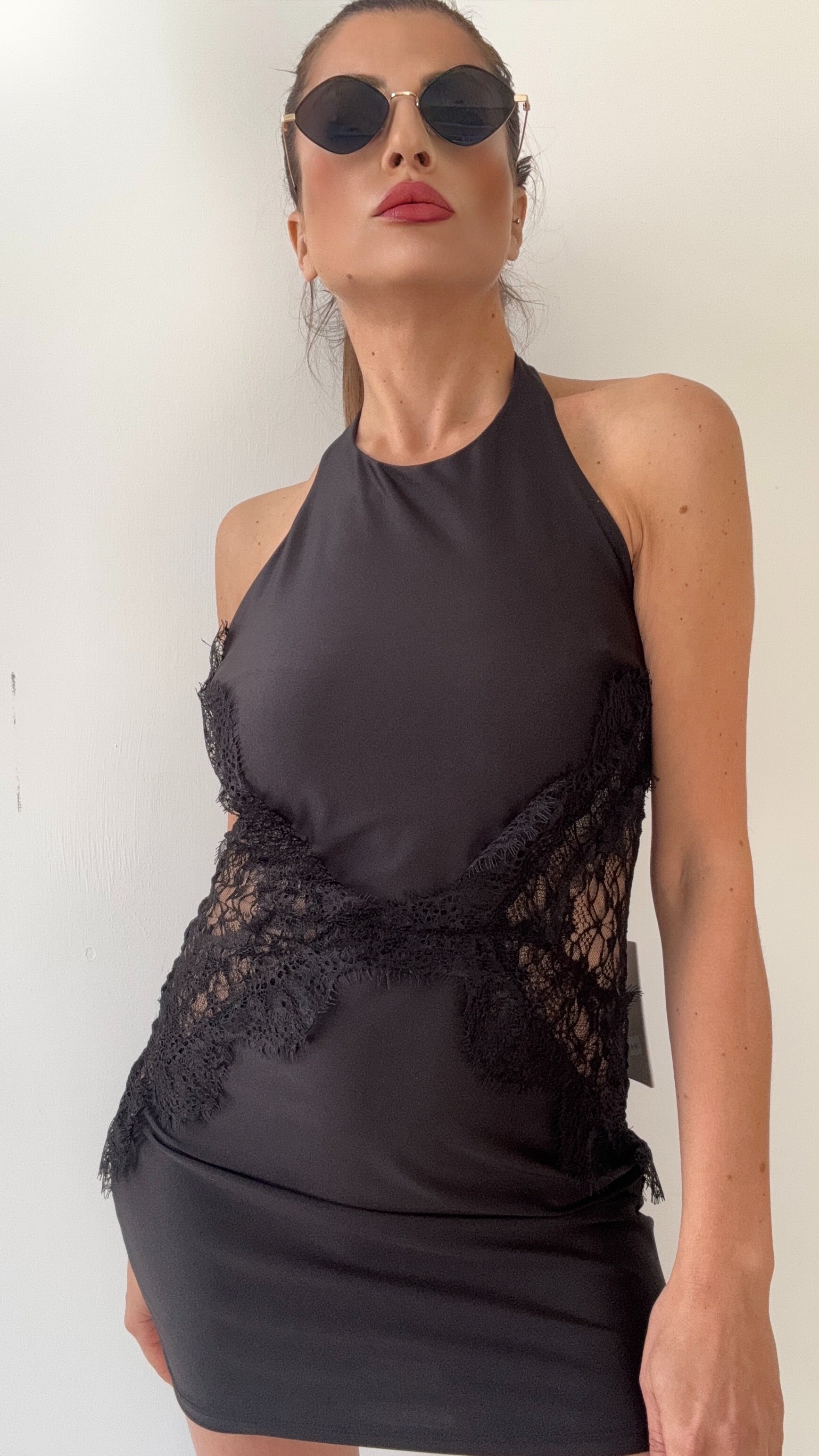 ABITO LUCY NERO IN PIZZO
