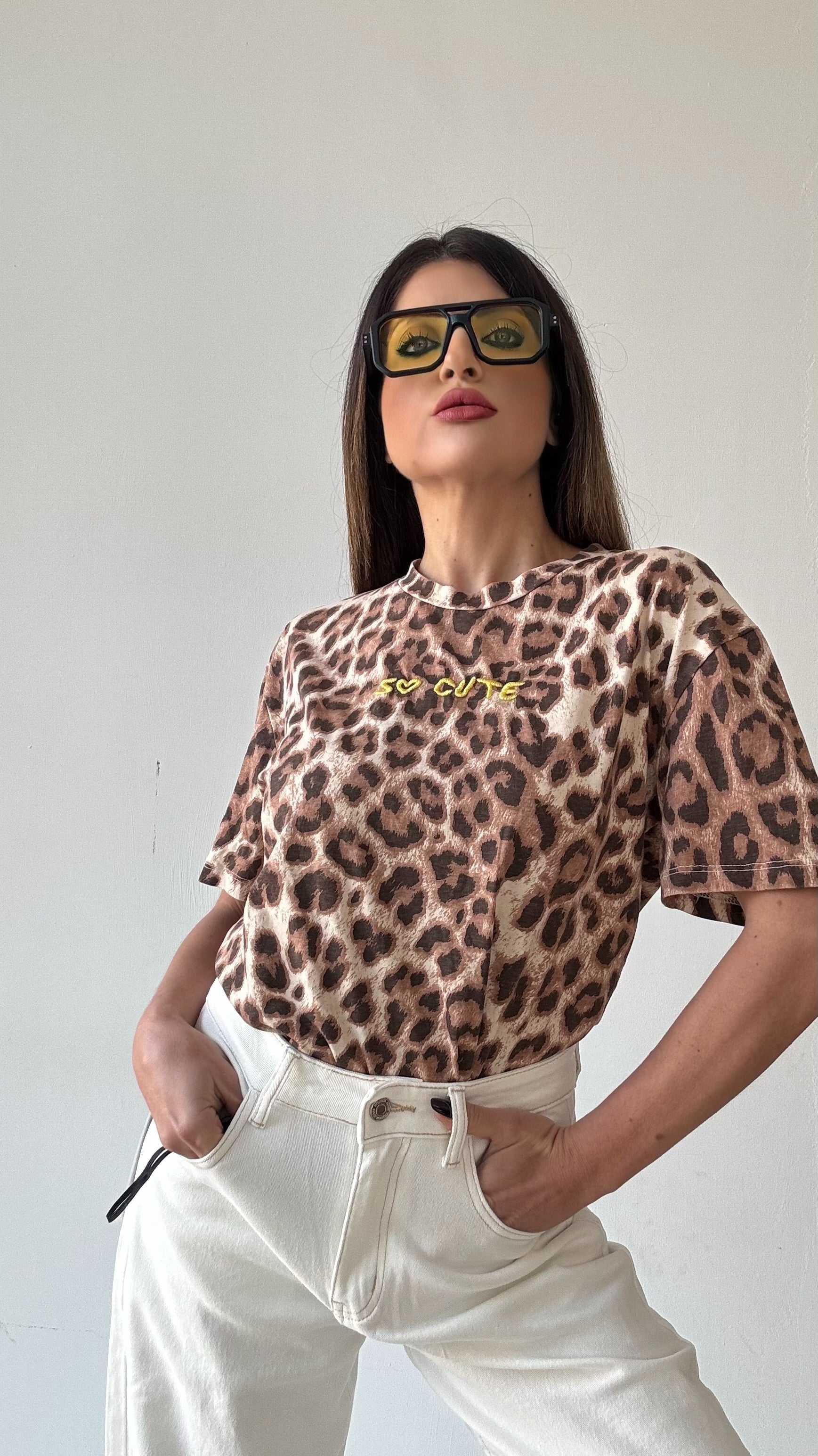 MAGLIA T SHIRT LEOPARDATA SO CUTE  BY LUMINA