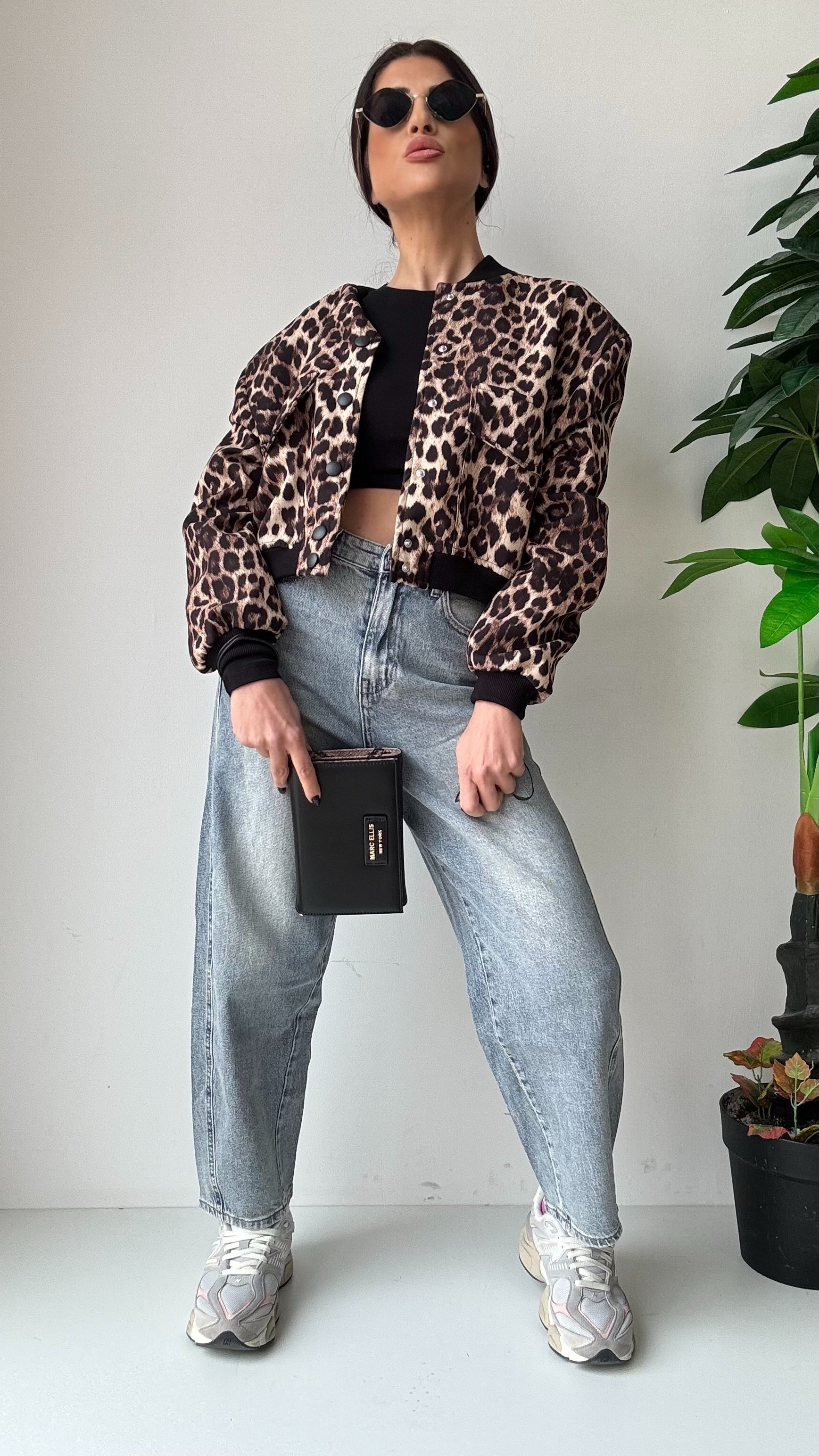 GIUBBINO CROP LEOPARDATO  BY LUMINA