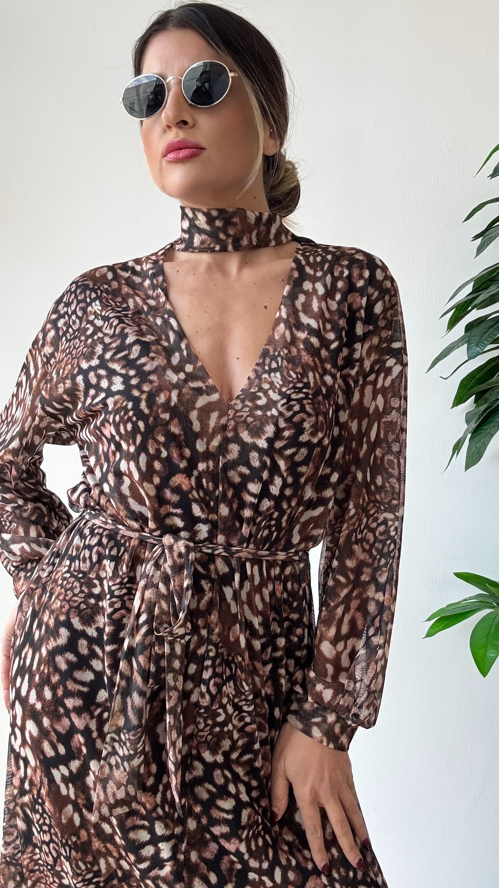 ABITO LUNGO LUMINA ANIMALIER