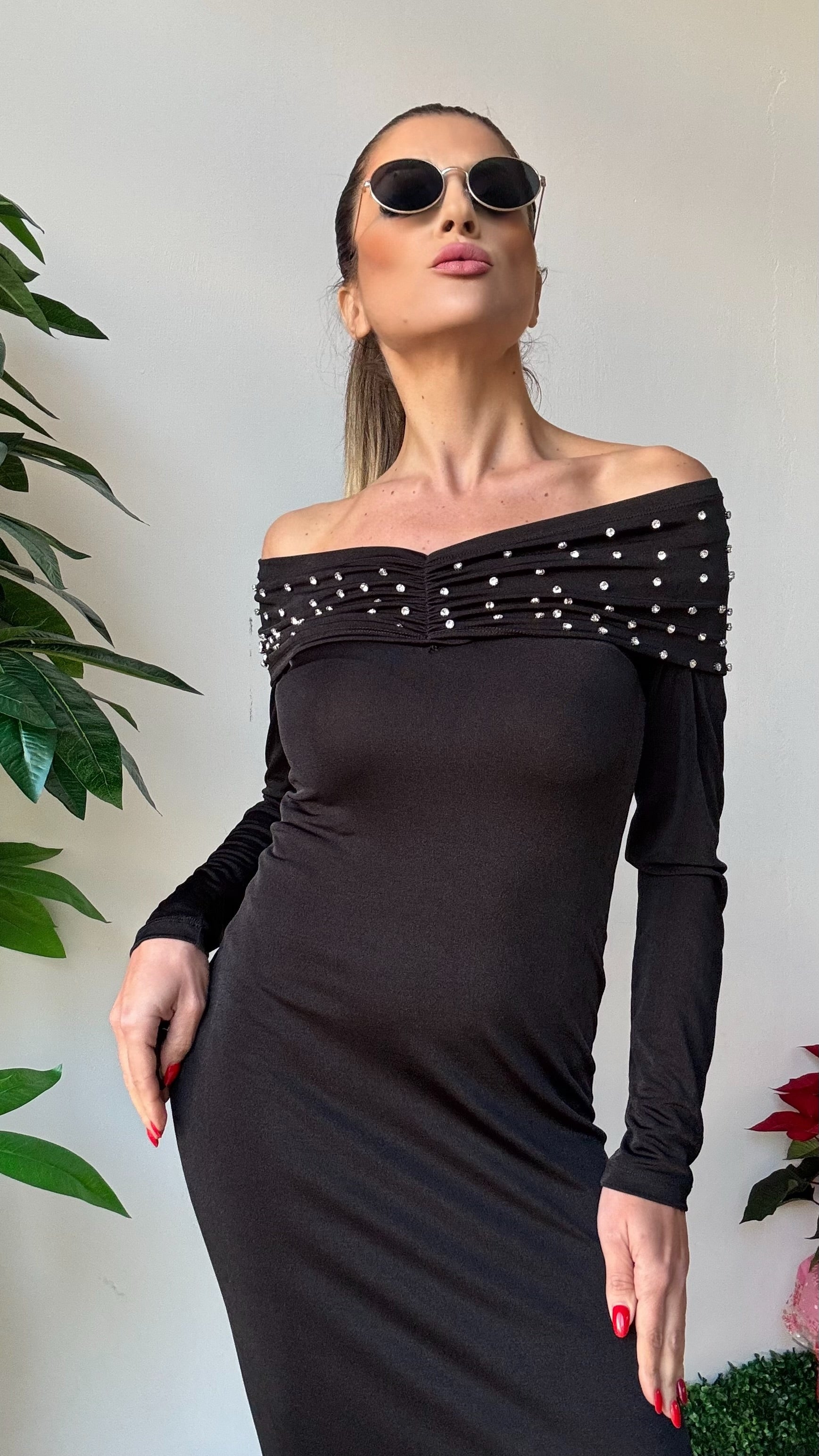 ABITO STRASS LUNGO LUMINA