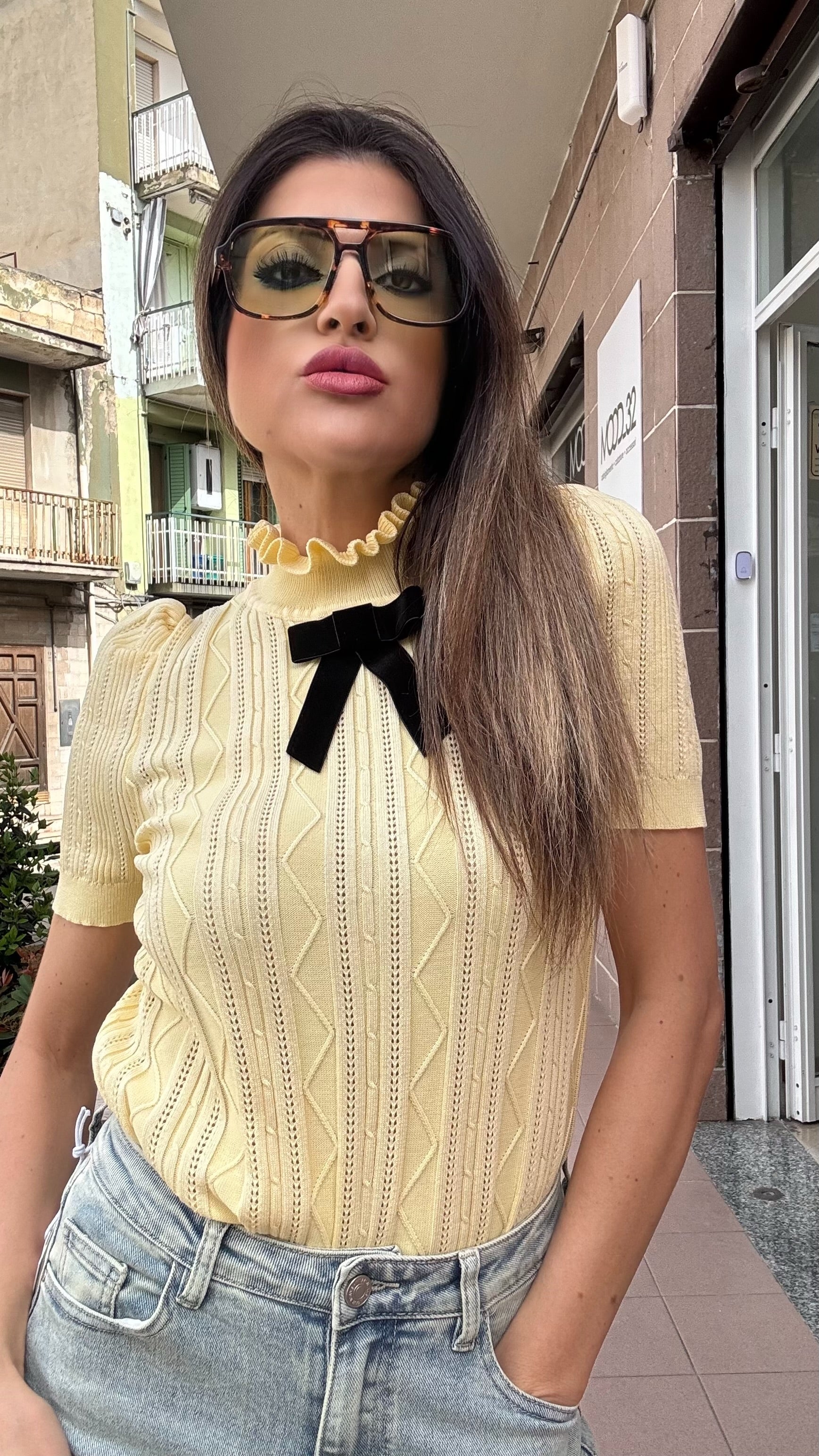 T SHIRT MAGLIA FIOCCO