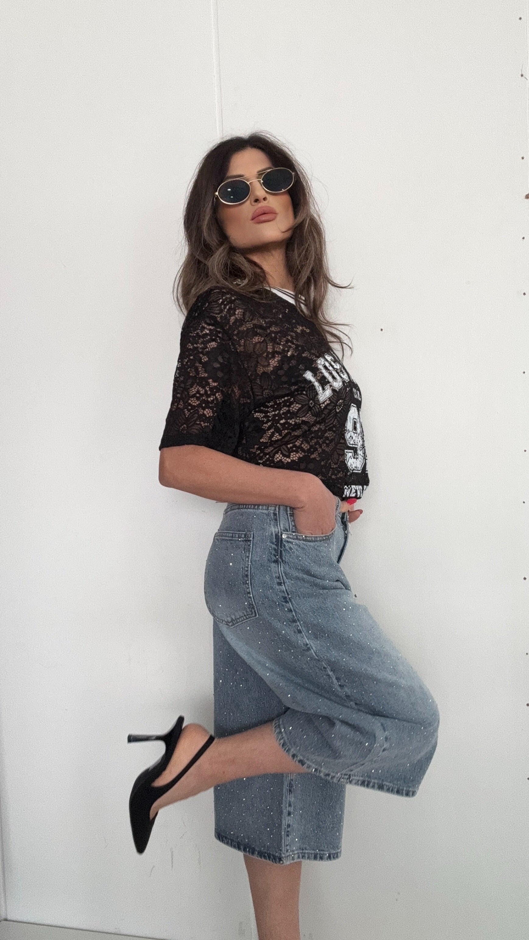 BERMUDA CHIC IN JEANS BRILLANTINATO