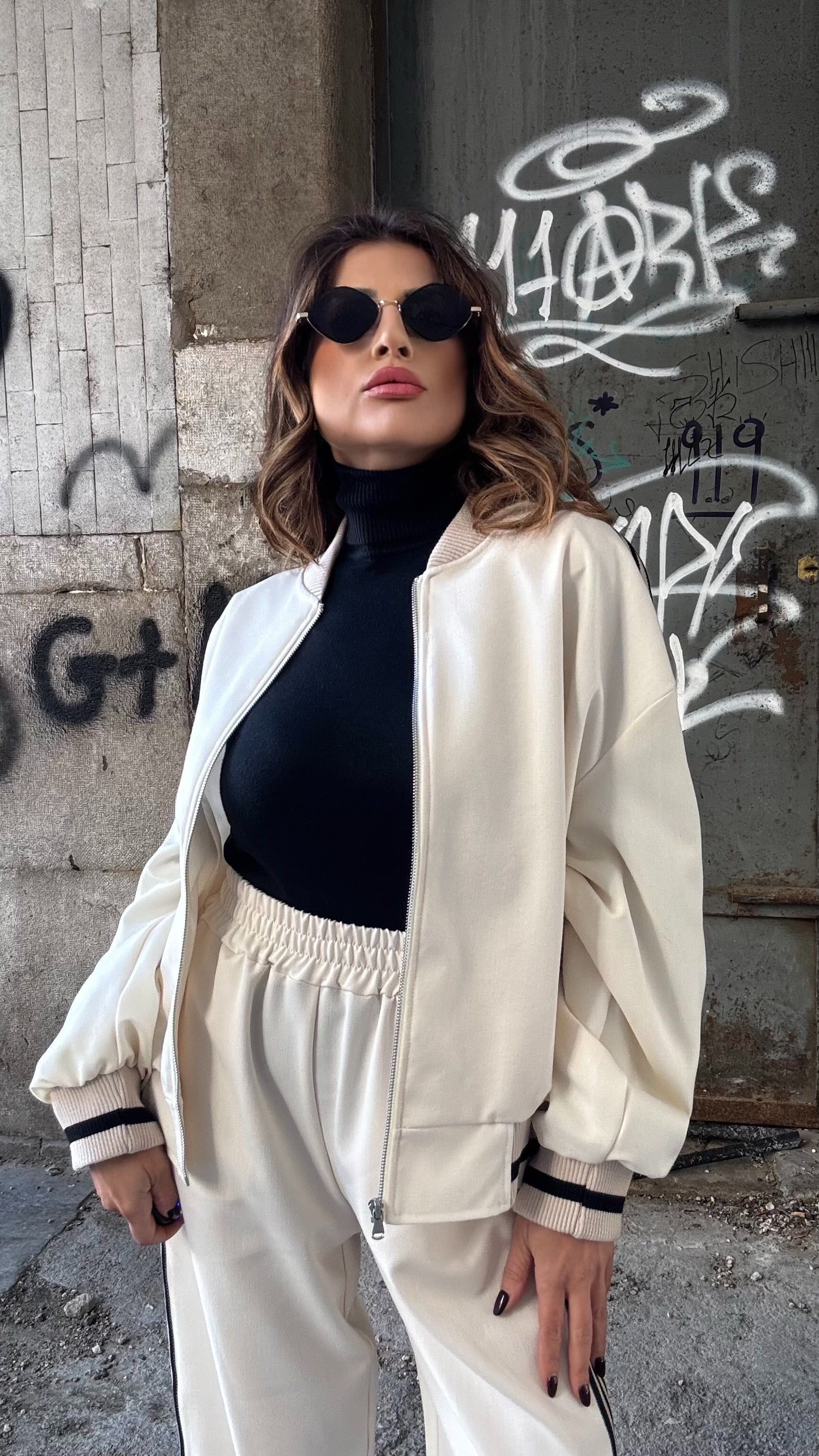 GIUBBOTTO BOMBER LUMINA STREET  CREMA