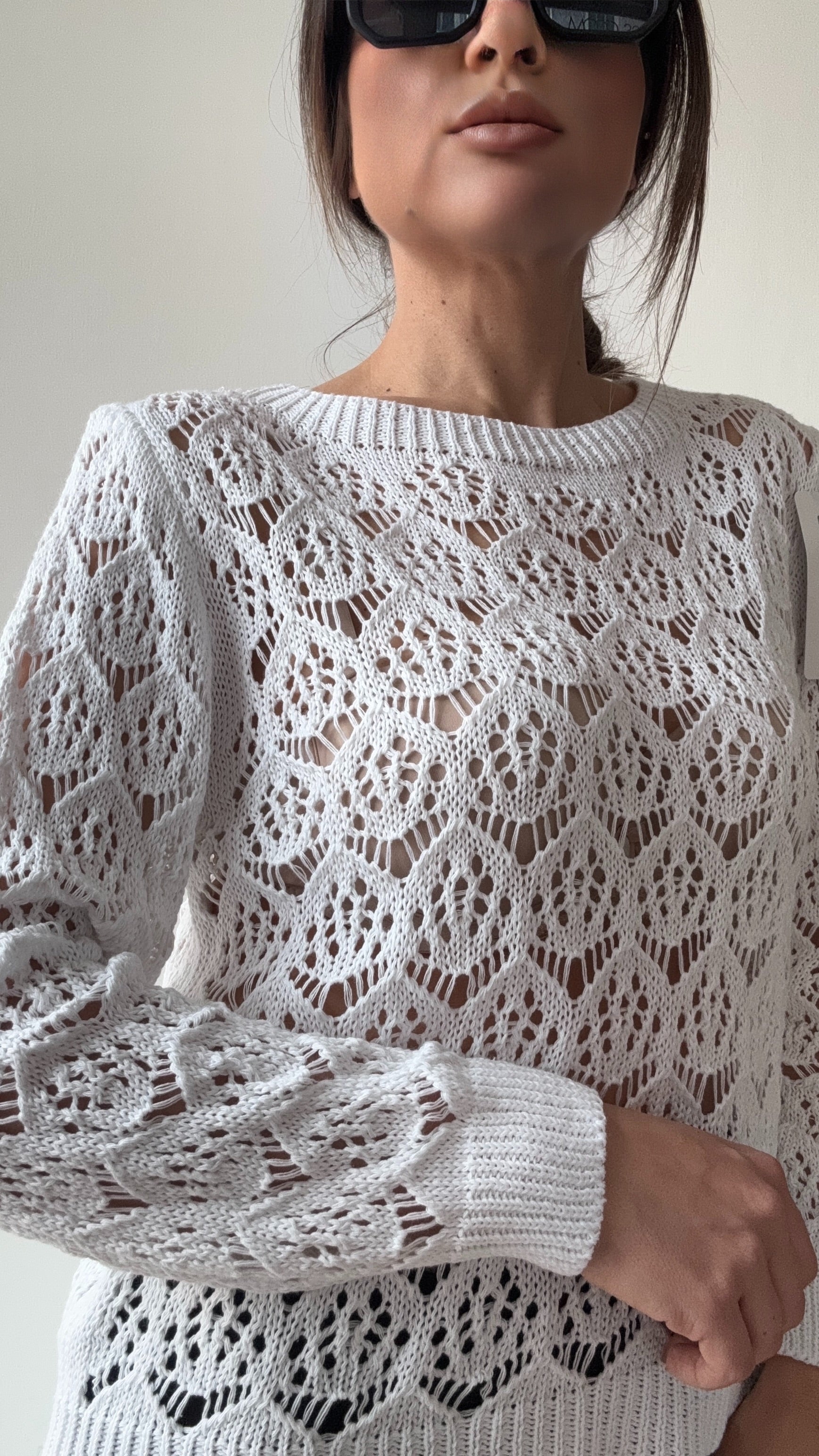MAGLIONE  IN COTONE ROXY 353 BIANCO