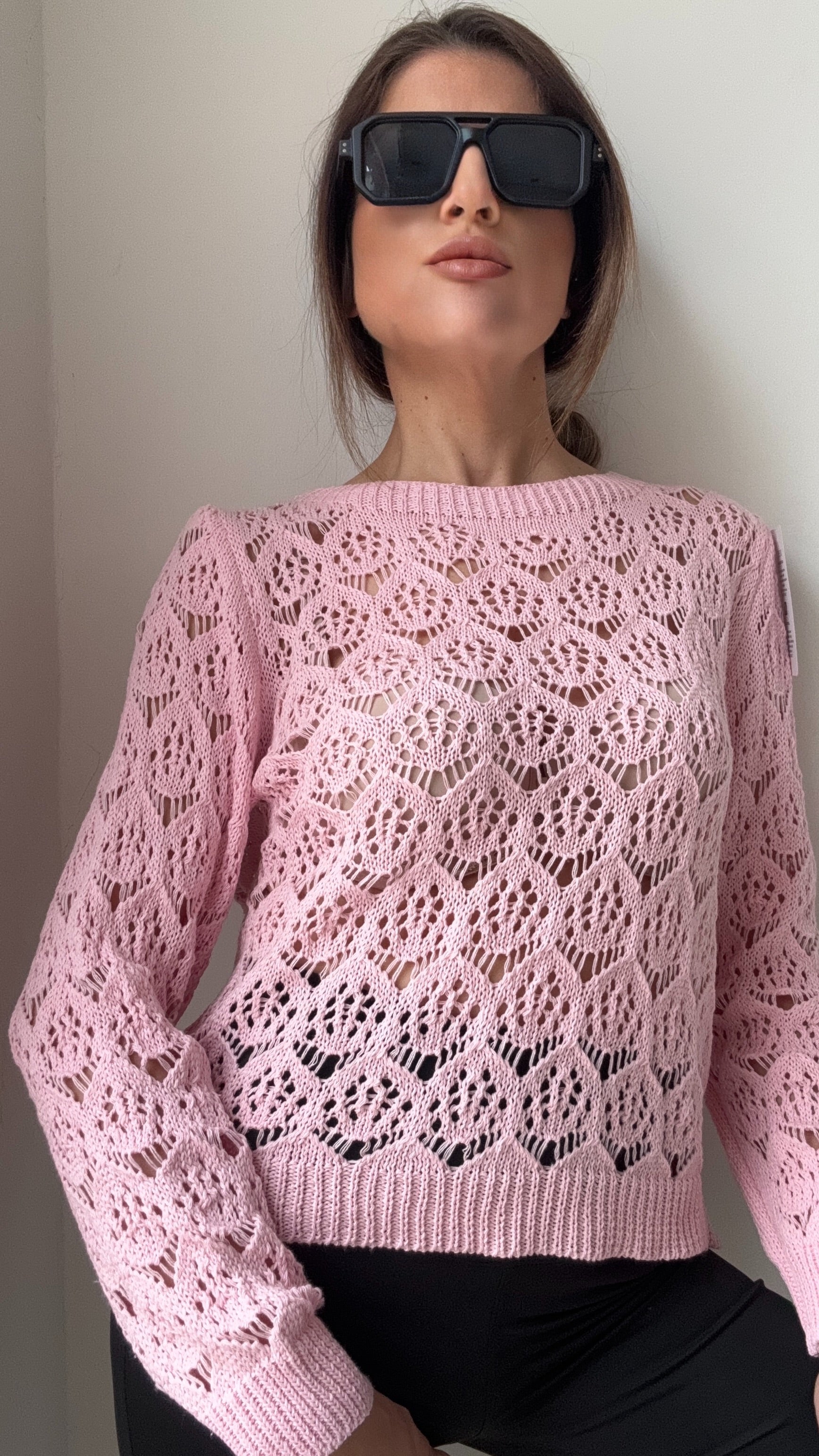MAGLIONE  IN COTONE ROXY 353 ROSA